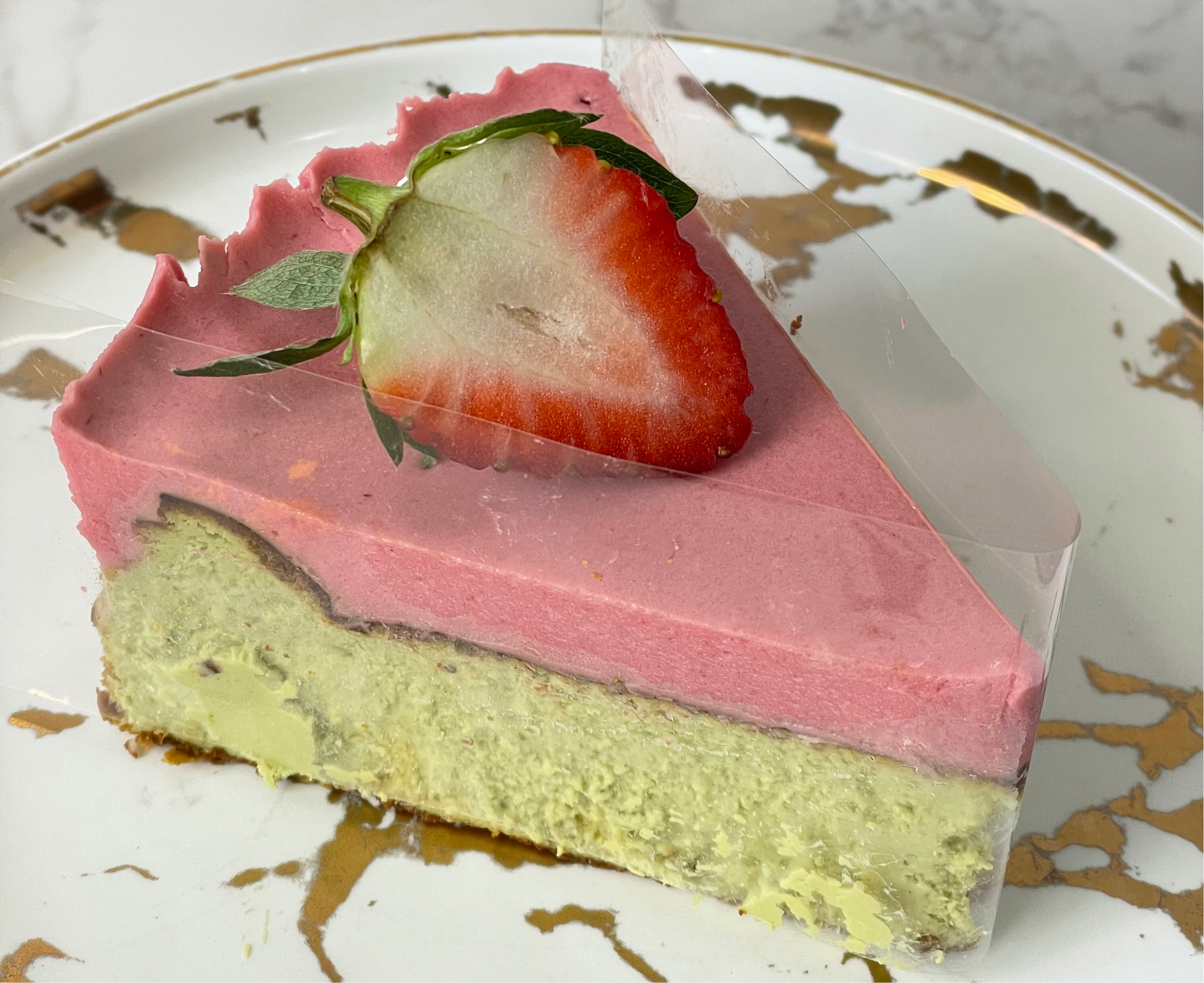 Raspberry & Matcha Basque Burnt Cheesecake