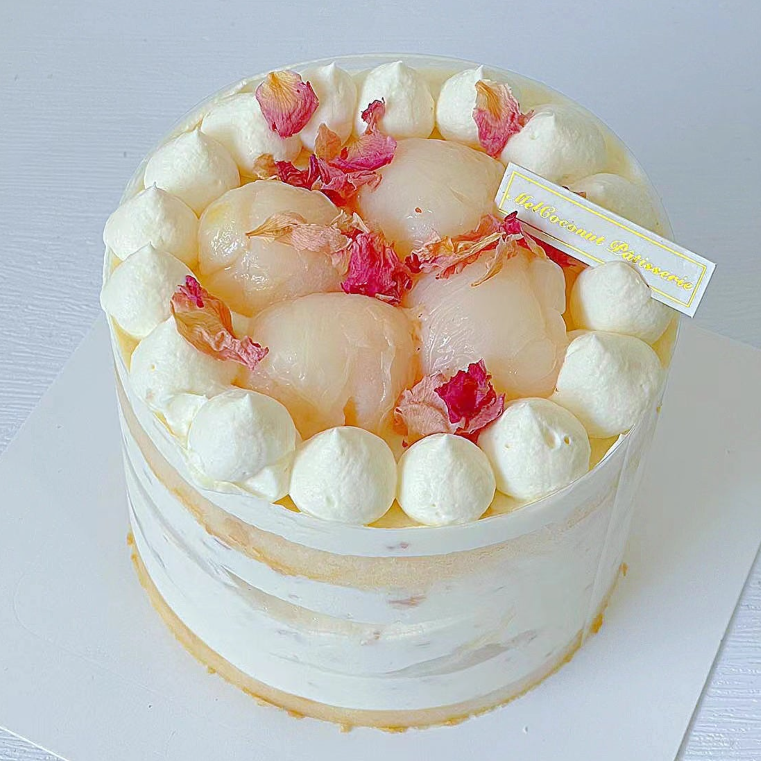 Lychee Rose Chiffon Cake 玫瑰荔枝裸蛋糕