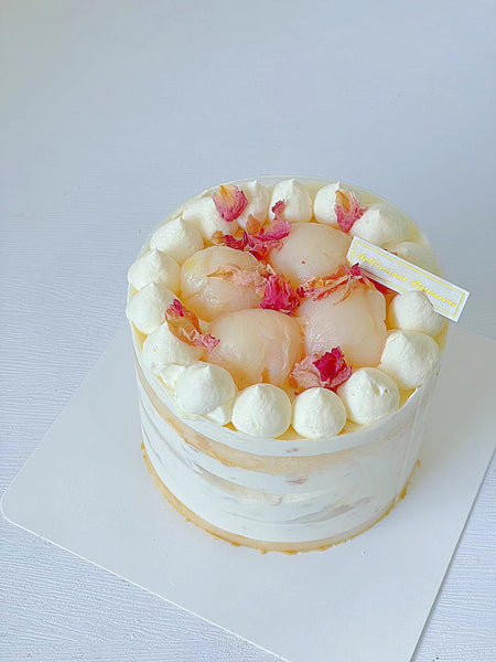 Lychee Rose Chiffon Cake 玫瑰荔枝裸蛋糕