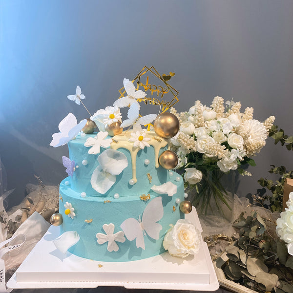 Butterfly & Flowers Cake 蝴蝶鲜花蛋糕